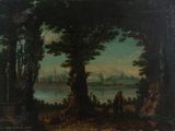 an image of a painting of a man and a woman sitting under a tree