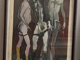 painting of a group of men standing next to each other in a room