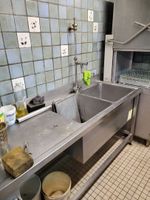 Plonge inox 2 bacs avec meuble inox ouvrant à 2 portes (photo 2)