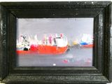 a picture of a painting of a ship in the water