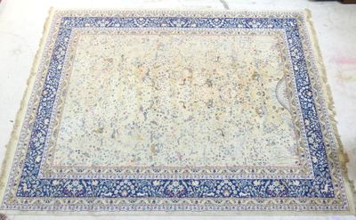a rug on the floor in the middle of the room