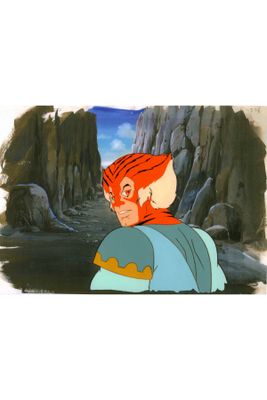 an image of a cartoon of a man with a red hair and a blue shirt