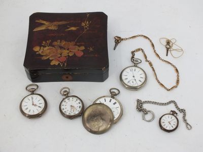 Cette vitrine contient de nombreux modèles différents de montres de poche
