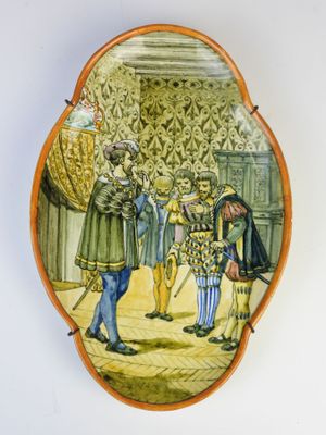 une image d'une assiette avec une peinture dessus