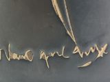 a black vase with writing on it that says have you gone