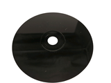 a black disc with a hole in the middle of it