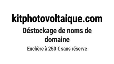 Nom de domaine kitphotovoltaique.