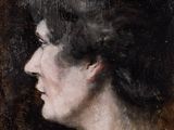 une image d'un tableau représentant une femme en robe rouge
