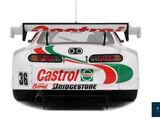 an image of a white car with a green and red stripe on it