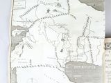 an old map of the middle of the world with a map on it