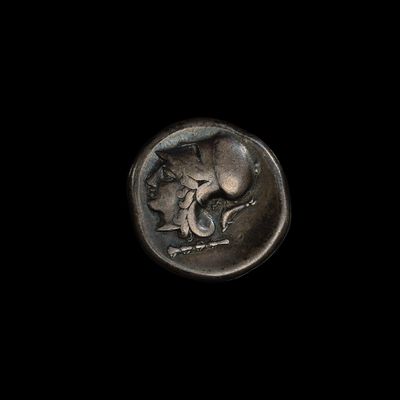 une image représentant une pièce d'argent sur laquelle figure un éléphant couché sur le dos