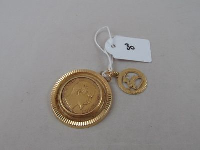 a gold coin with a peace sign on it
