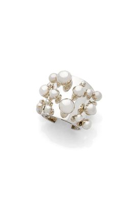 a close up of a ring on a white background