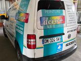 a van that is parked in a garage