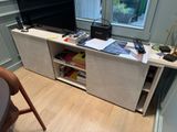 a tv that is sitting on top of a table