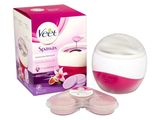 Cire Veet Spa dans un récipient contenant trois tasses de cire