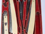 a red case with a pair of scissors and a pair of scissors in it