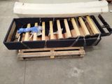 a couch that is sitting on top of a pallet