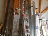 a ladder that is leaning against a wall in a building