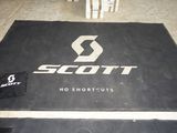 a black and white sign that says scott no shortcuts on the floor