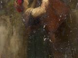 an image of a painting of a woman holding a flower