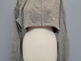 grey cropped hoodie jacket on mannequin base