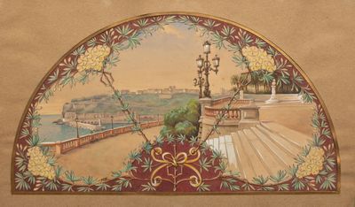 École française vers 1900. Vue de Monaco, vers le Rocher.