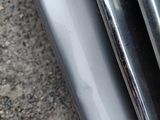 a close up view of a car ' s front bumper