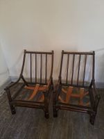 Ensemble salon en bambou peint et ses coussins fleuris compr… (photo 4)