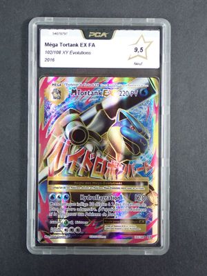 a close up of a card in a plastic case on a table