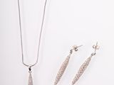 Ensemble collier et boucles d'oreilles en argent sterling, au motif texturé