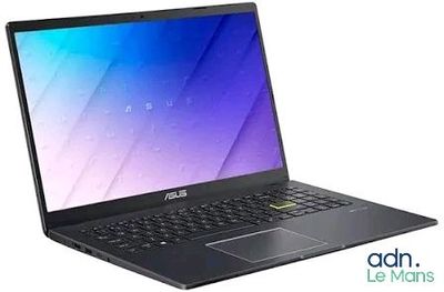 the asus laptop is open on a white background with a blue and purple background