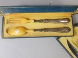 two forks and a spoon in a blue case