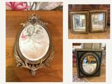 quatre photos d'une photo d'un miroir et une photo d'une photo d'un chat
