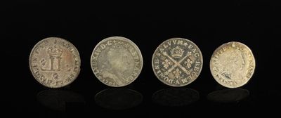 FRANCE - LOUIS XIV. Réunion de quatre pièces en argent compr…