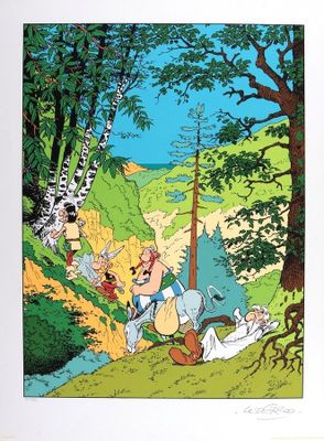 une illustration de bande dessinée représentant un homme et une femme dans les bois
