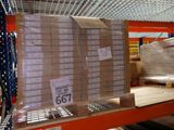 a pallet with a lot of boxes on it in a warehouse