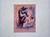an image of a painting of a man and a woman on a horse