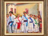 an image of a painting of a group of people dressed in traditional clothing