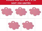 Lot de 5 étiquettes roses en forme de fleur, vendues sur fond blanc