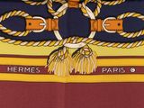 hermes ' s paris silk scarf with gold and red stripes