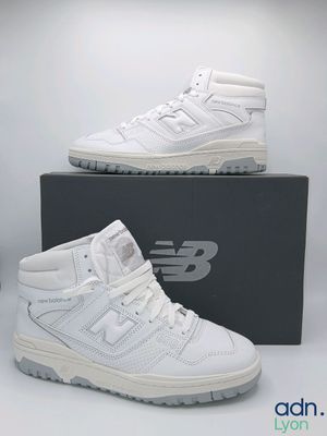 men ' s new balance white leather high top sneakers