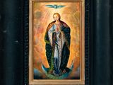 an image of a painting of a woman holding a dove