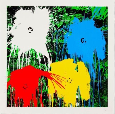 M. Brainwash - Flowarh$, 2021 Sérigraphie sur papier, signée…