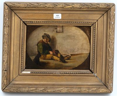 une image représentant un tableau où l'on voit un homme assis par terre