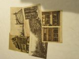 a bunch of old postcards that are on the wall