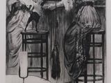 an image of a drawing of two women sitting at a table