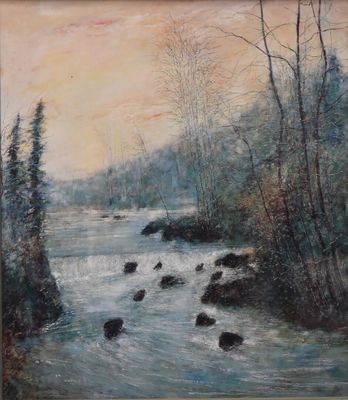 GANTNER (Bernard)"Torrent et arbres" reproduction, 45x39