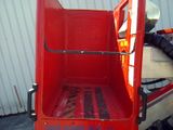 a red truck with a red seat and a red back