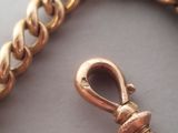 a close up of a gold chain with a clasp on it